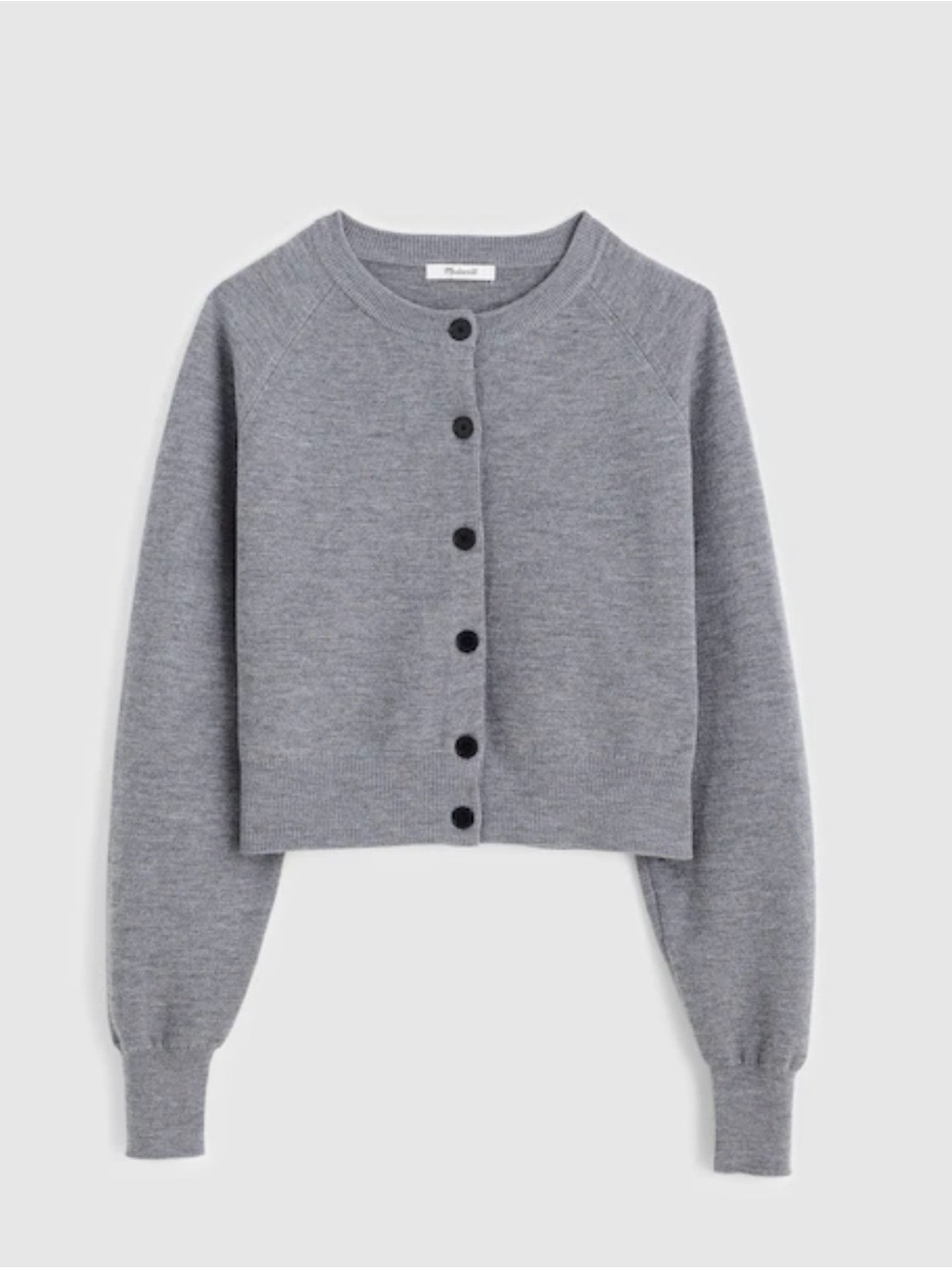 Madewell Raglan-Sleeve Cropped Cardigan